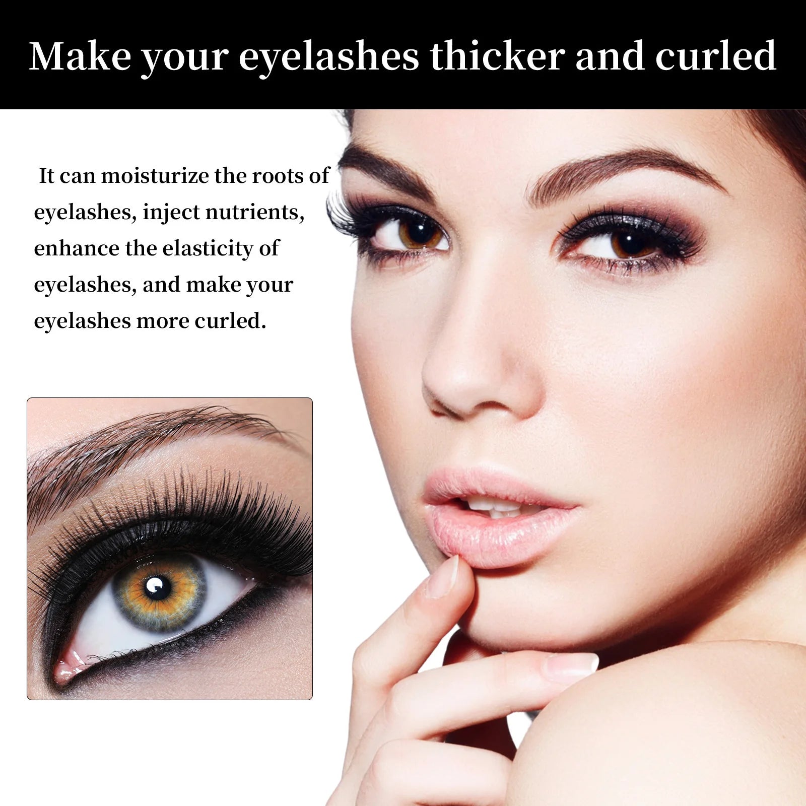 Eyelash Enhancer Serum Curls Hair Thickener Strengthen Eyelash Mascara Lengthening 7 Day Eyelash Growth Serum for Eyebrows 3Ml